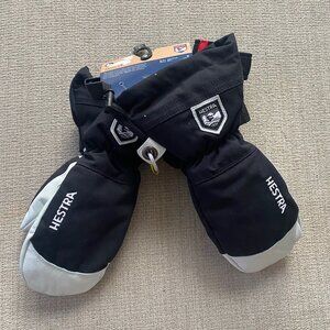 Hestra Army Leather Heli Ski Mitt XS (6) Mens *Brand New With Tags* Black/White